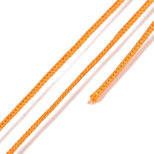 43 Yards Nylon String Friendship Bracelets String 0.8mm Nylon Beading Thread Braided Chinese Knotting Cord Macrame Cords for Kumihimo Necklaces Tassels Jewelry Crafts (Orange)