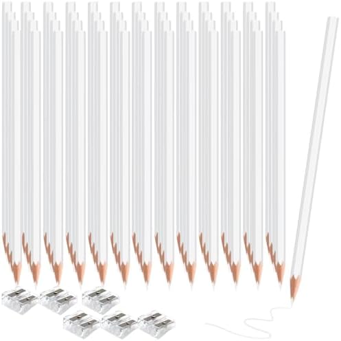 120 Pack Bulk White Colored Pencils for Kids, Pre-sharpened Art Pencils Back to School Supplies Set, Drawing Sketching Pencils for Students, Teachers, Classroom