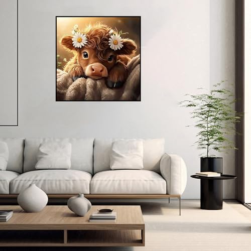 Highland Cow Diamond Art Kits for Adults,Diamond Painting Kits for Beginner