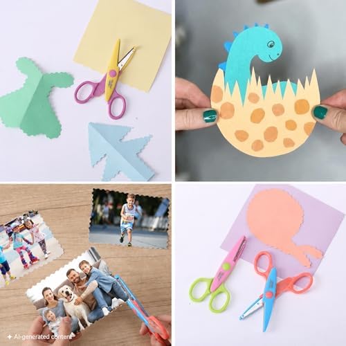Mr. Pen- Craft Scissors Decorative Edge, 6 Pack, Vintage Colors | Zig Zag Scissors for Crafting, Scrapbooking, Fancy, Pattern, Design