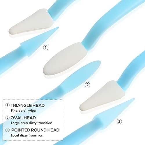 Sketch Drawing Tools Set: 3pcs Plastic Washable Sponge Wiper with 30 Replacement Heads for Blending, Erasing, and Charcoal Art