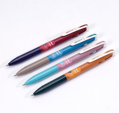 WRITECH Retractable Gel Ink Pens: 0.5mm 2-in-1 Multicolor Fine Point 4ct | Colorful Click Pen No Smear Bleed Smooth Writing For Journaling Drawing Note Taking For Teacher Student Nurse Home Office