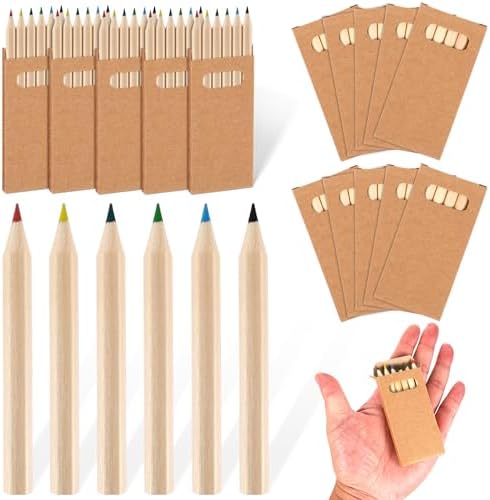 Faccito 15 Packs Mini Colored Pencils Bulk for Kids, 6 Colors