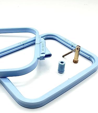 Nurge Square Embroidery Hoop - Plastic Cross Stitch Frame for Needlepoint & Embroidery - Adjustable Craft Hoop - Blue - No:1 (X Small)