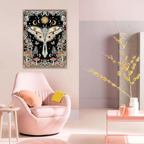 Mushroom Diamond Art Kits for Adults Moth Diamond Painting Kit Beginner