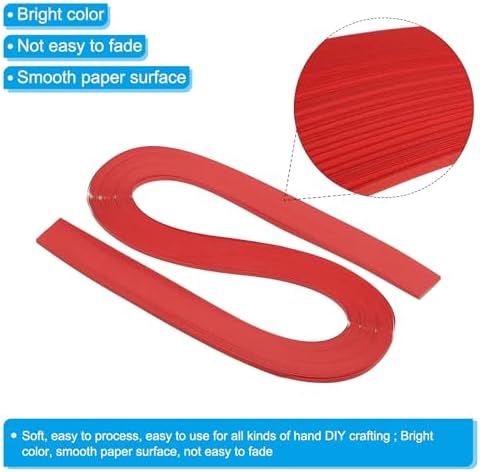 PATIKIL 240pcs Quilling Strips Paper 1/8"(3mm) 21"(54cm) Origami Paper Quilling Strip for Art DIY Hand Craft Christmas, Bright Red
