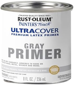 Rust-Oleum Painter's Touch Latex Brush-On Paint, Flat Gray Primer