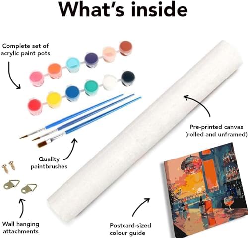 Paint by Numbers Kit for Adults,Vintage Cocktail Adult Paint by Number Kits on Canvas Without Frame,DIY Acrylic Paint Kit Arts and Crafts for Adults,Easy Paint for Canvas Painting for Decor 16x20inch