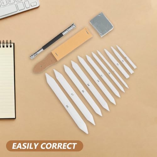 Parliky Sketch Drawing Tools Set Paper and Rubber 33pcs with Blending Stumps, Sandpaper Pencil Sharpeners, Erasers, and Pencil Extension Tool for Studio Work and Outdoor Sketching