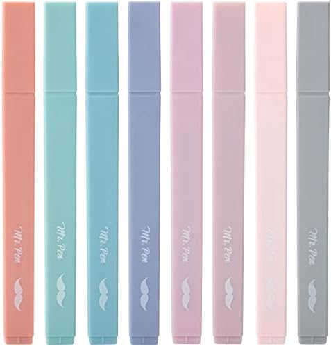 Mr. Pen- Aesthetic Highlighters No Bleed, 8 Pack, Earthy Colors, Chisel Tip | Cute Highlighters Assorted Colors for Journaling, Highlighting, Underlining, Fast Dry, Back to School Supplies
