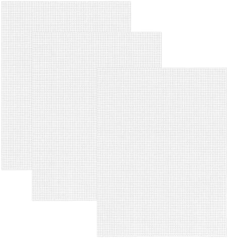 Allazone 3 PCS Plastic Canvas, 19.3 x 13 Inch Plastic Mesh Sheet for Cross Stitch, Embroidery, Knit Crochet Projects