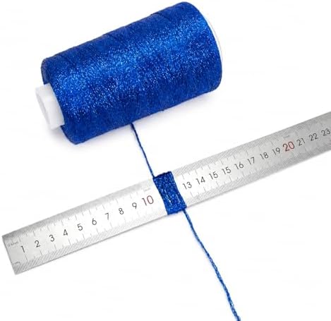 Metallic Crochet Thread, 80g Lurex Yarn for Charms(Dark Blue)