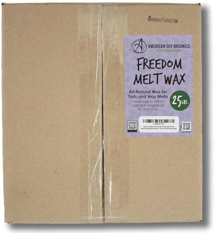 American Soy Organics Freedom Soy Wax Beads for DIY Candle Making, 25 lbs
