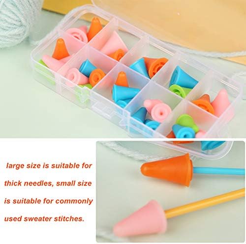 JNENERY 30PCS Knitting Needles Point Protectors, 2 Sizes Needle Stoppers