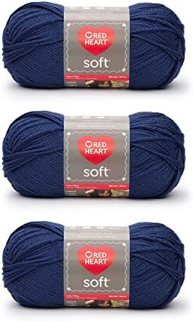 Red Heart Soft Yarn for Crocheting and Knitting, Royal Blue, 3-Pack