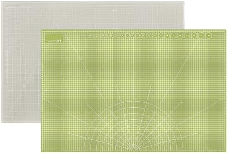 24" x 36" Self Healing Cutting Mat: Double Sided Sewing Cutting Mat Craft Supplies A1 Size for Quilting, Crafts Arts, and Fabric Grey & Green Design (Grey & Green)