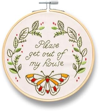 FUNATIC Please Get Out of My House Funny Embroidery Kit for Adults