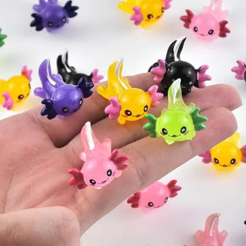Cute Tiny Axolot Figurines Silicone Mold Micro Dollhouse Animal Epoxy Casting Mold for DIY Resin Art Fairy Garden Miniatures Landscape Crafts Decor