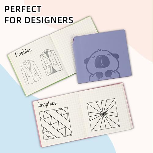 3 Pack Mini Capybara 5x5 Grid Notebooks Cartoon Pocket Quad‑ruled Journals