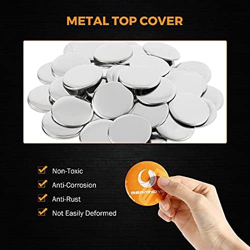 BEAMNOVA 500 Sets 44mm / 1.73 in Button Supplies for Pin Maker Machine