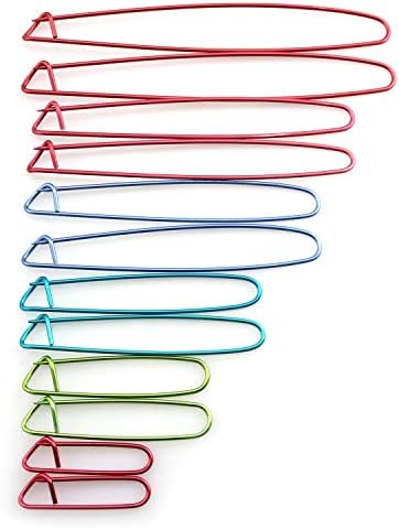 Tegg Knitting Stitch Holder 12PCS 6Size Colour Aluminum Crochet Notions Yarn Stitch Holders