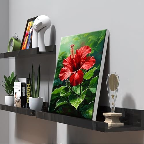 ATDMS Paint by Numbers kit for Adults with Frame Flowers Paint by Numbers with Easel DIY Adult Paint by Number Kits on Canvas Oil Painting Kits for Gift Home Wall Decor 8x12 Inch
