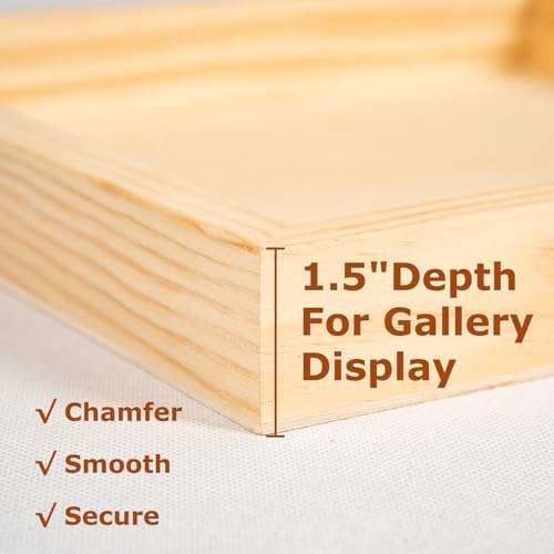 DJAR Wood Canvas Panels 8" x10'', 2 Pack – Ideal for Paint Pouring, Acrylic, Oil Painting, and Art Crafts