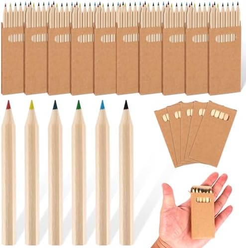 Faccito 10 Packs Mini Colored Pencils Bulk for Kids, 6 Colors