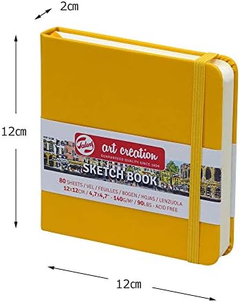Talens Art Creation Sketchbook, Golden Yellow, 80 Sheets, 4.7 x 4.7 in