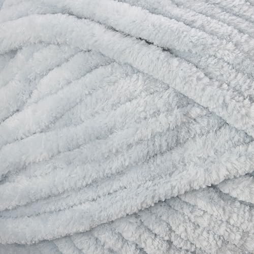 Loops & Threads Sweet Snuggles Yarn - Yarn for Knitting, Crochet, Weaving, and Arts & Crafts - Silver, Polyester, 8.8 oz
