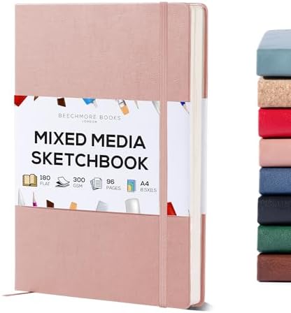 Beechmore Books A4 8.5x11 Mixed Media Sketchbook 300 GSM/140lb