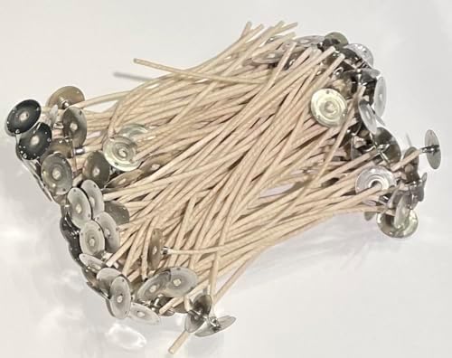 25 Pack | Jess Mae® CD 4 Candle Wicks | 6 Inch | Pre-Tabbed & Pre-Waxed Cotton Candle Wicks | Candle Wicks for Candle Making | Container & Jar Candles