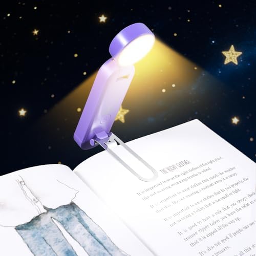 VAVOFO USB Rechargeable Book Light, Bookmark Clip on LED Reading Light