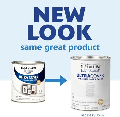 Rust-Oleum Painter's Touch Latex Brush-On Paint, Flat White