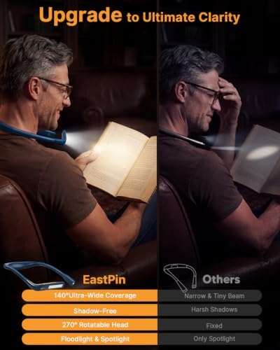 Neck Reading Light with Storage Case, Dimmable Needlepoint Light