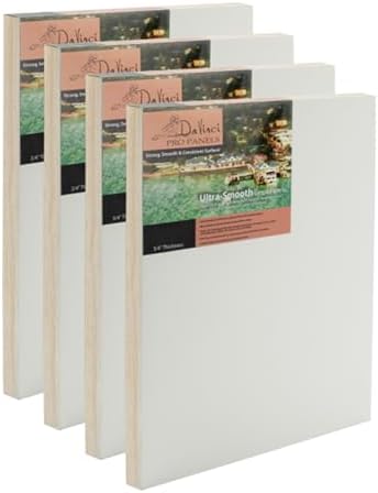DaVinci Wood Panel Pro Ultra Smooth Gesso Panels 3/4'''' Panel (Single) 16x20'''' - 4 Pack