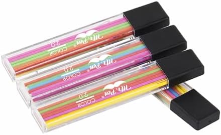 Mr. Pen- 2.0 mm Lead Refills, 48 Pack (12 per Tube), Colorful, 90 mm Length