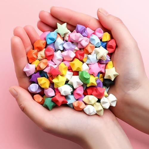 1080 Sheets Star Origami Paper - 10 Color Assortment, Double Sided, Solid Color, DIY Hand Art Crafts