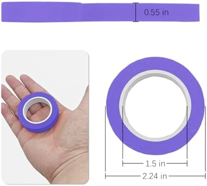 UMETDO 8PCS Colored Masking Tape - Purple Painters Tape, Tape for Kids Art Supplies, Great for Crafts, Labeling, DIY Decorative, 1/2 Inch Colored Tape Rolls- Tiny Size