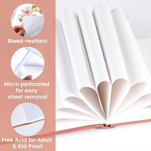Sketchbook for Drawing, Square Hardcover Sketch Book,200GSM,8 x 8,Pink