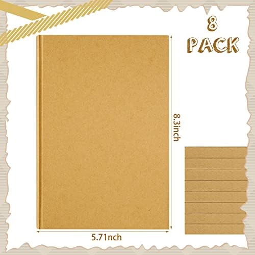 Henoyso 8 Pcs A5 Blank Notebook Journal Hardcover Sketchbook, 8.3 x 5.7 in