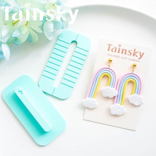 Tainsky Rainbow Guide Polymer Clay Tools, 8 Shapes Rainbow Shaper Polymer Clay Cutters, Rainbow Guide Earring Guide for Polymer Clay Earrings