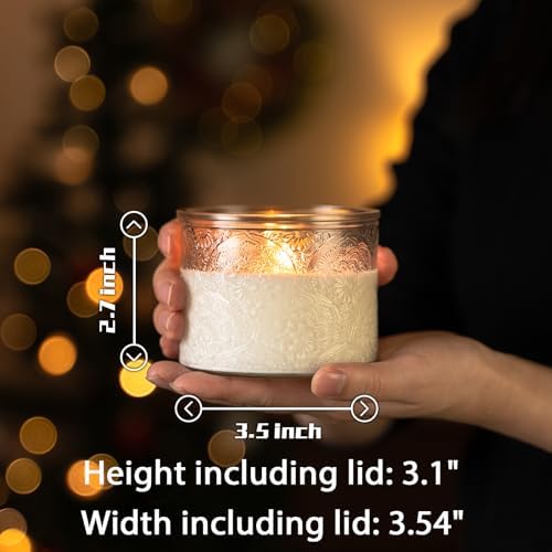 10 oz Clear Mandala Glass Candle Jars with Bamboo Lids, 9 Pack