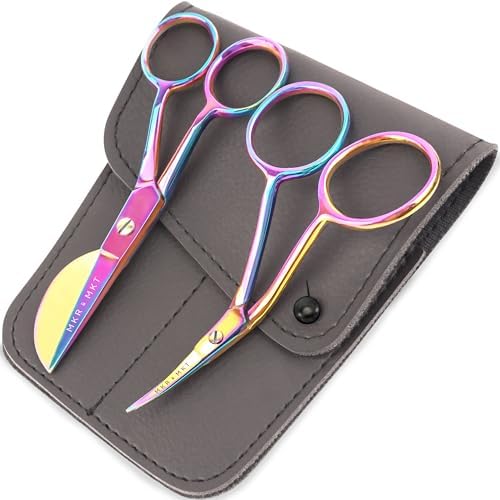 Applique Embroidery Scissors Set - Duckbill & Needlepoint, 4.5", Rainbow