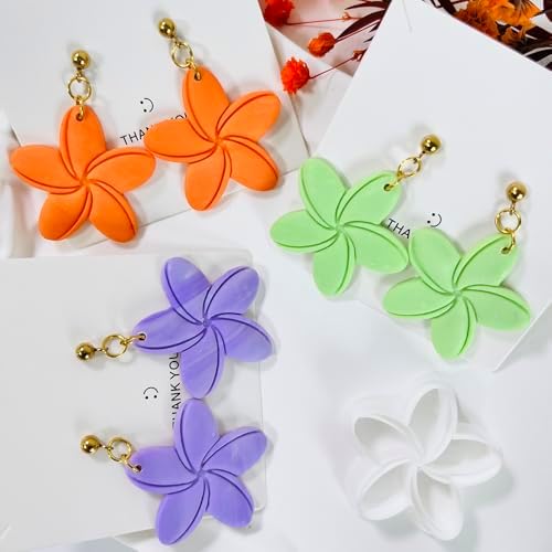 Xaekicr Tropical Flower Polymer Clay Cutter – 5 Petal Clay Earring Cutter for DIY Floral Jewelry – Clay Tools for Polymer Clay Earrings & Handmade Crafts – Simple Cutter for Summer Designs