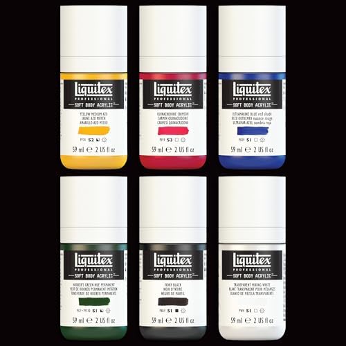 Liquitex Soft Body Acrylic Paint, 6 x 59ml (2-oz), Mixing Set