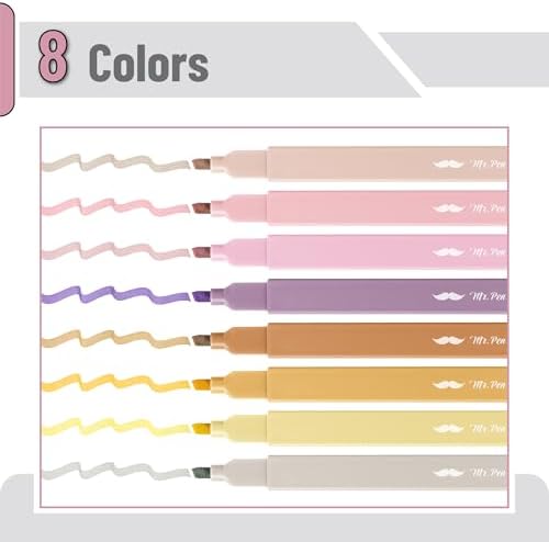 Mr. Pen- Aesthetic Highlighters No Bleed, 8 Pack, Assorted Colors | Chisel Tip, Cute Highlighters Assorted Colors for Journaling, Highlighting, Underlining, Fast Dry, Back to School Supplies