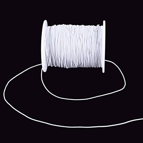 Senkary 0.8 mm White Elastic String Cord Stretchy Bracelet String Beading Thread for Jewelry Making and Bracelet Making, 109 Yards