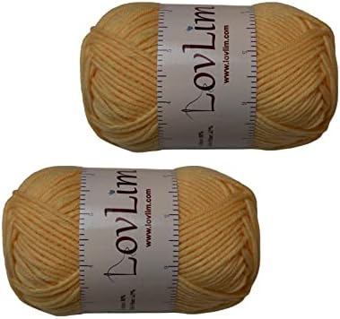 Yarn Pack, 2 skeins of 50g Each, Soft Cotton Yarn for Crochet and Knitting, Craft DK Amigurumi Yarn (Banana Yellow)