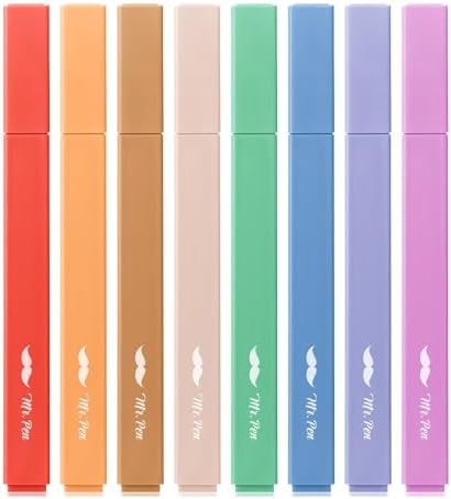 Mr. Pen- Aesthetic Highlighters No Bleed, 8 Pack, Assorted Colors | Chisel Tip, Cute Highlighters Assorted Colors for Journaling, Highlighting, Underlining, Fast Dry, Back to School Supplies